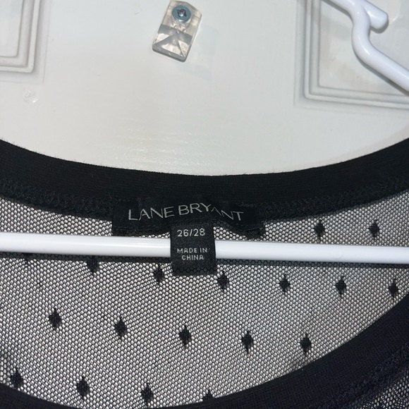 Lane Bryant Mesh Embroidered Black Blouse Sz 26/28 - Picture 9 of 16